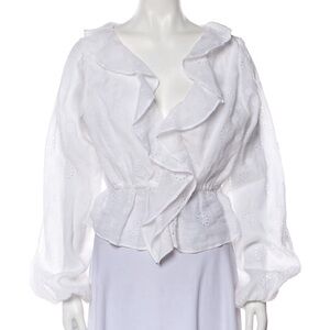 White Frame Eyelet Blouse